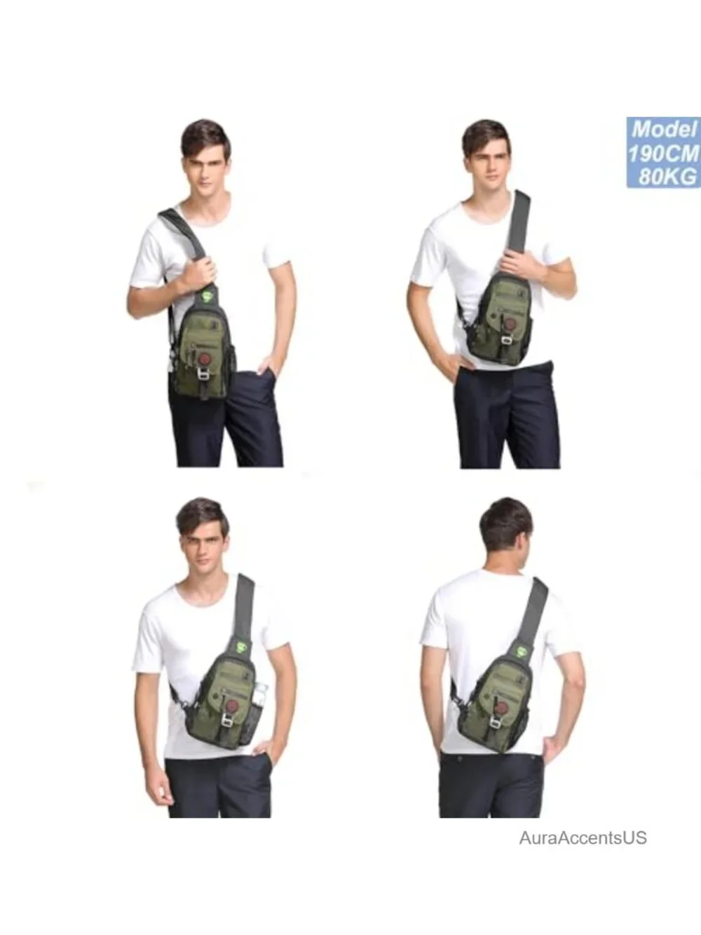 Sling Bag Daypack Hiking Travel Crossbody Backpack Tablet Water-Resistant Nylon